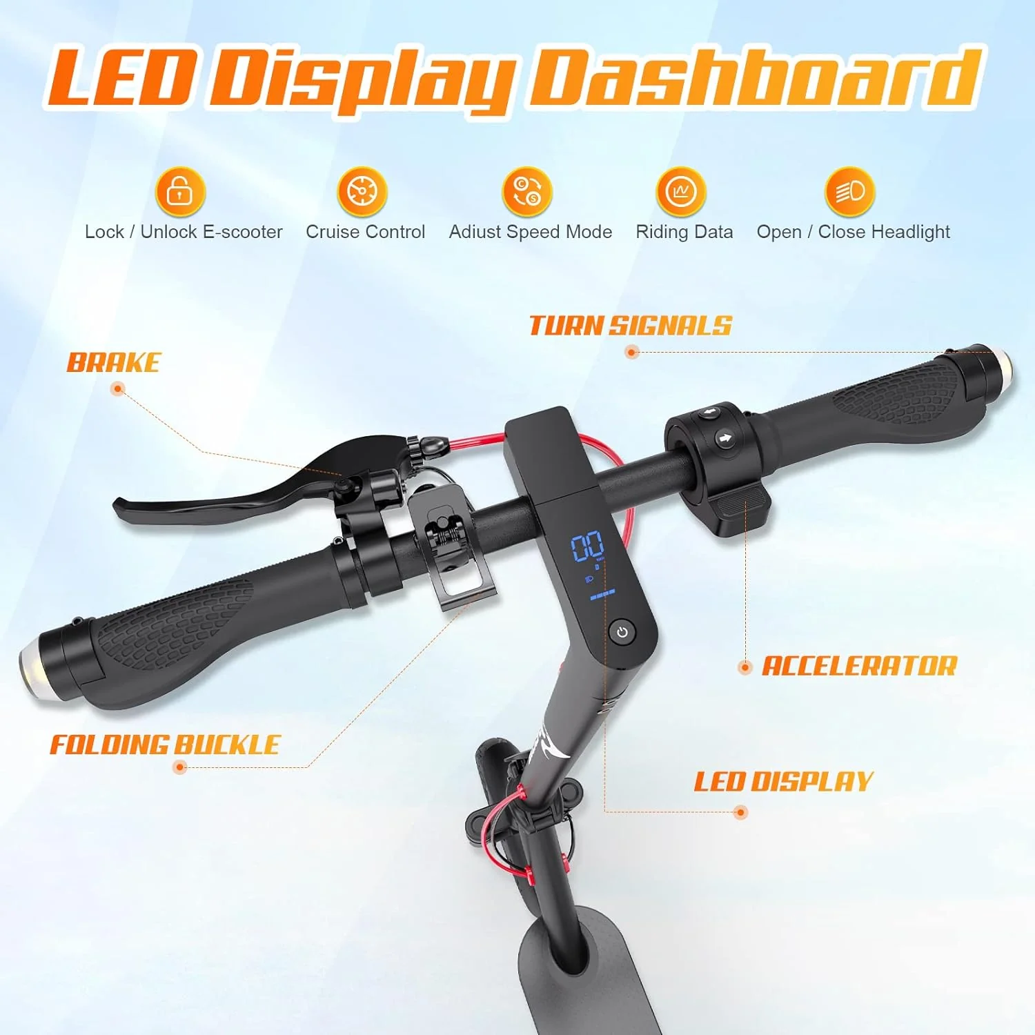 [EU Direct] EVERCROSS EV10K Pro Trottinette électrique Batterie 36V 11.4AH Moteurs 500W Pneus Pleins 10 pouces Autonomie maximale de 30-40KM Charge maximale de 150KG Trottinette pliable