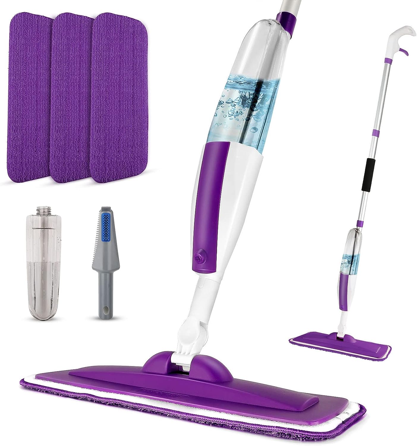 Mops for Floor Cleaning Wet Spray Mop with 14 oz Refillable Bottle and 2 Washable Microfiber Pads Home or Commercial Use Dry Wet Flat Mop for Hardwood Laminate Wood Ceramic