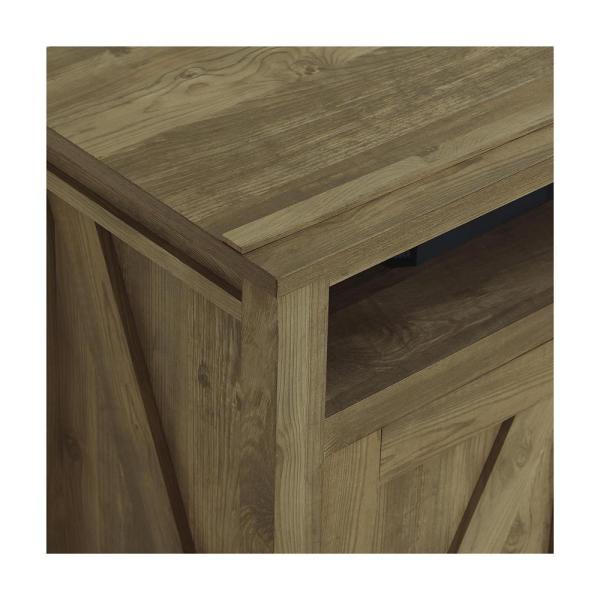 Brownwood Light Pine 60 in. TV Console with Fireplace