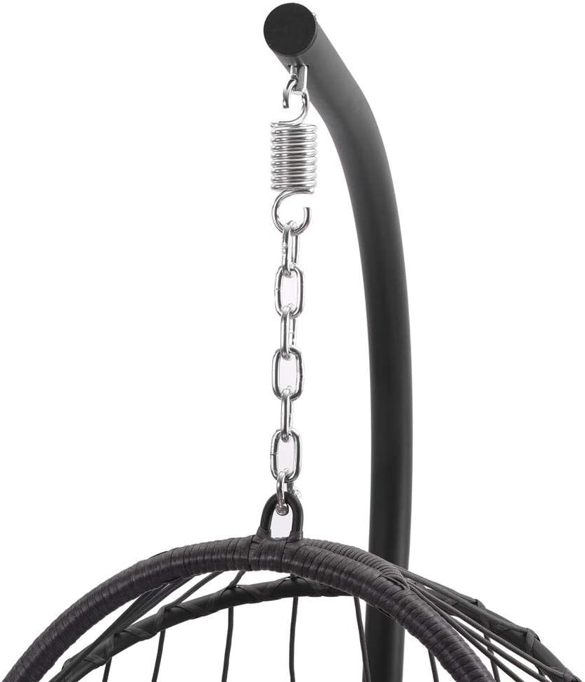 Swing Egg Chair Without Stand Indoor Outdoor Wicker Rattan Patio Basket Hanging Chair with UV Resistant Cushions 265lbs Capaticy for Bedroom Balcony Patio (Without Stand)