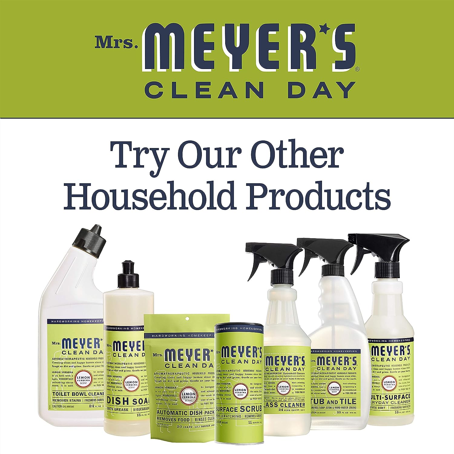 Mrs. Meyer's Liquid Dish Soap, Biodegradable Formula, Lemon Verbena, 16 Fl. Oz - Pack Of 3