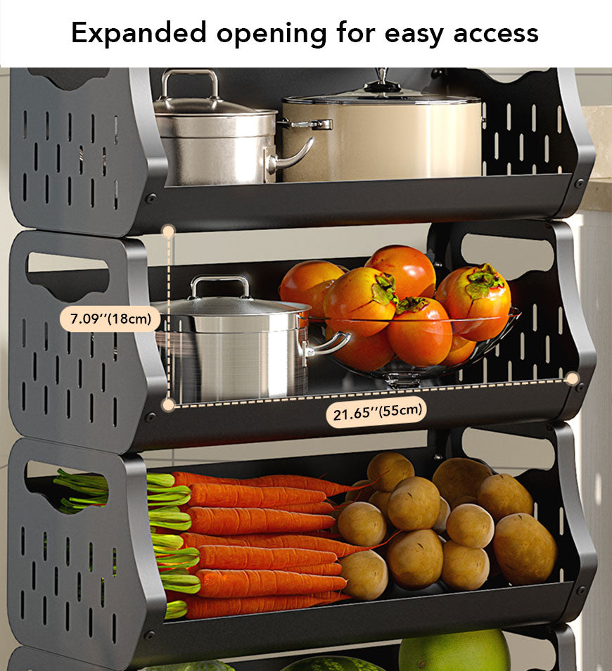 5 Tier Metal Stackable Storage Cart with Wheels