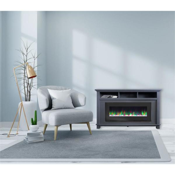 San Jose 58 in. Electric Fireplace in Slate Blue