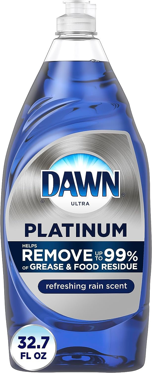 Dawn Platinum Dishwashing Liquid Dish Soap, Refreshing Rain Scent, 32.7 fl oz
