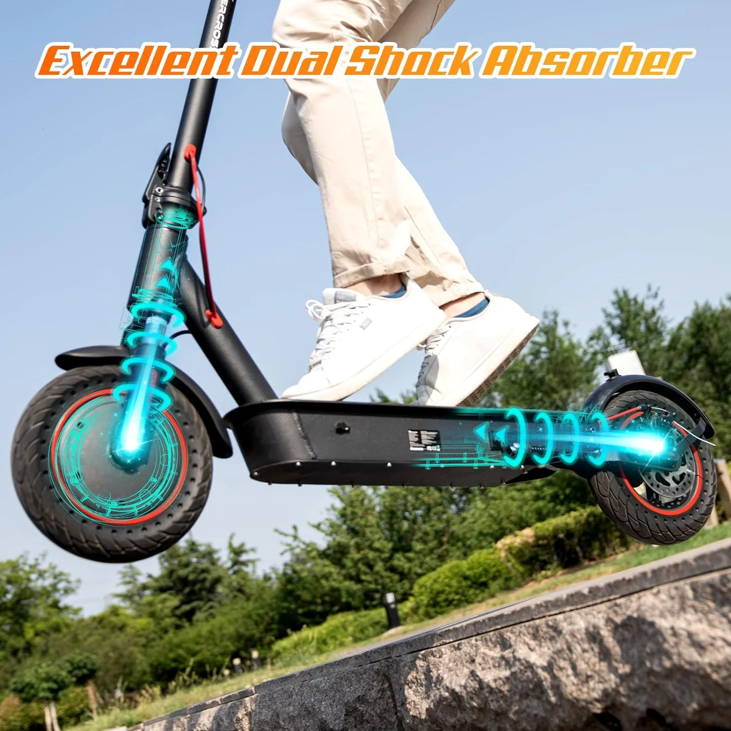 [EU Direct] EVERCROSS EV10K Pro Trottinette électrique Batterie 36V 11.4AH Moteurs 500W Pneus Pleins 10 pouces Autonomie maximale de 30-40KM Charge maximale de 150KG Trottinette pliable