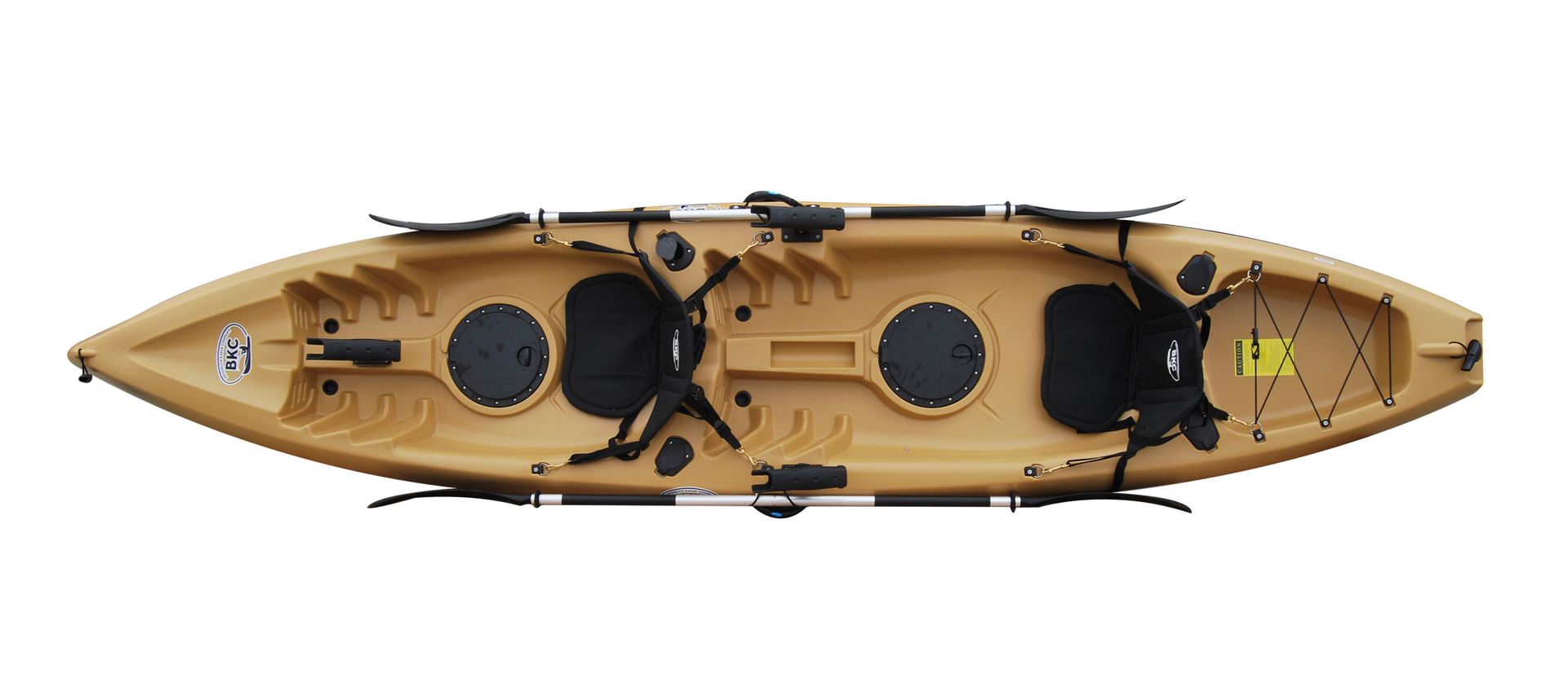 BKC TK181 Angler – Kayak de pêche tandem pour 2 personnes, 3,86 m, avec sièges rembourrés et pagaies