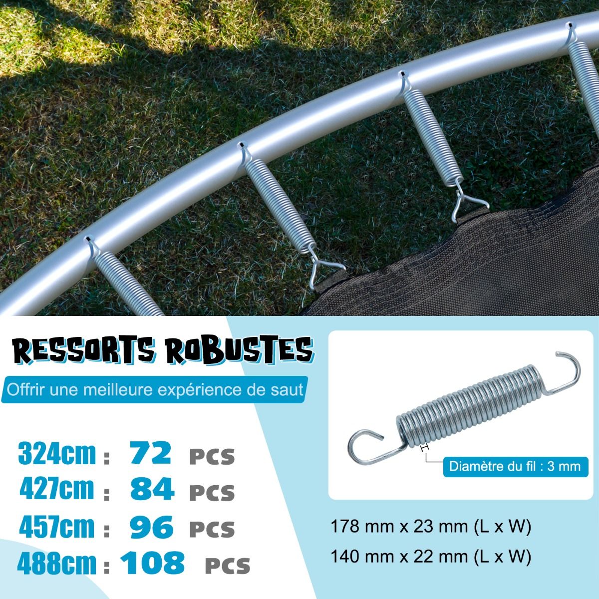 Trampoline d'Extérieur Ø366 cm Trampoline avec Panier de Basket Filet de Protection Trampoline pour Enfants et Adultes