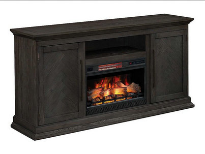 Killian Electric Fireplace Media Console in Sargent Oak