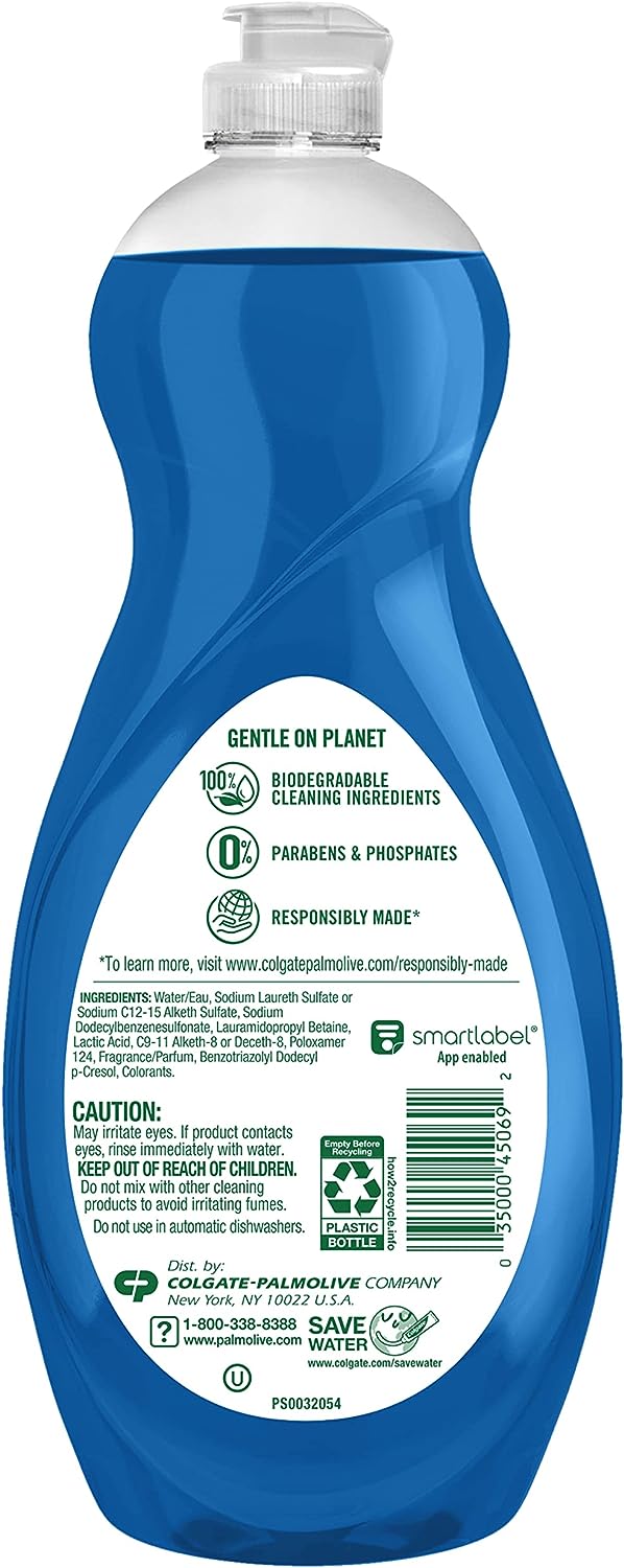 Palmolive Ultra Dishwashing Liquid Dish Soap, Oxy Power Degreaser - 32.5 Fl Oz (Pack of 4)