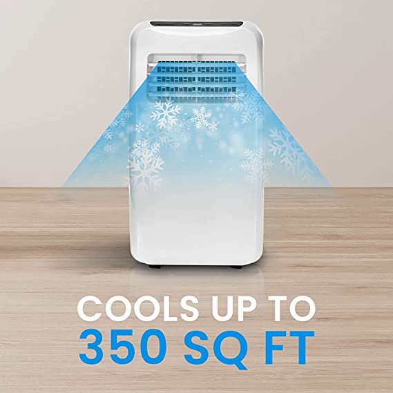 SLPAC805W.5 Portable Air Conditioner-Compact Home A/C Cooling Unit with Built-in Dehumidifier & Fan Modes, Includes Window Mount Kit, 8,000 BTU with WiFi + Drain Hose, White