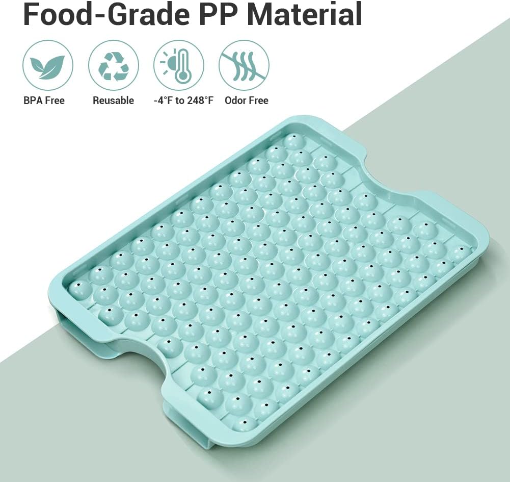 Combler Mini Ice Cube Tray with Lid and Bin, Ice Trays for Freezer 3 Pack, Upgraded 123X3 Pcs Small Round Ice Cube Trays Easy Release, Mini Ice Maker, Crushed Ice Tray for Chilling Coffee Drinks, Bule