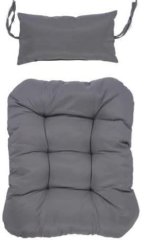 in Door Outdoor Patio Wicker Hanging Chair Swing Chair Patio Egg Chair UV Resistant Beige Cushion Aluminum Frame (Brown)