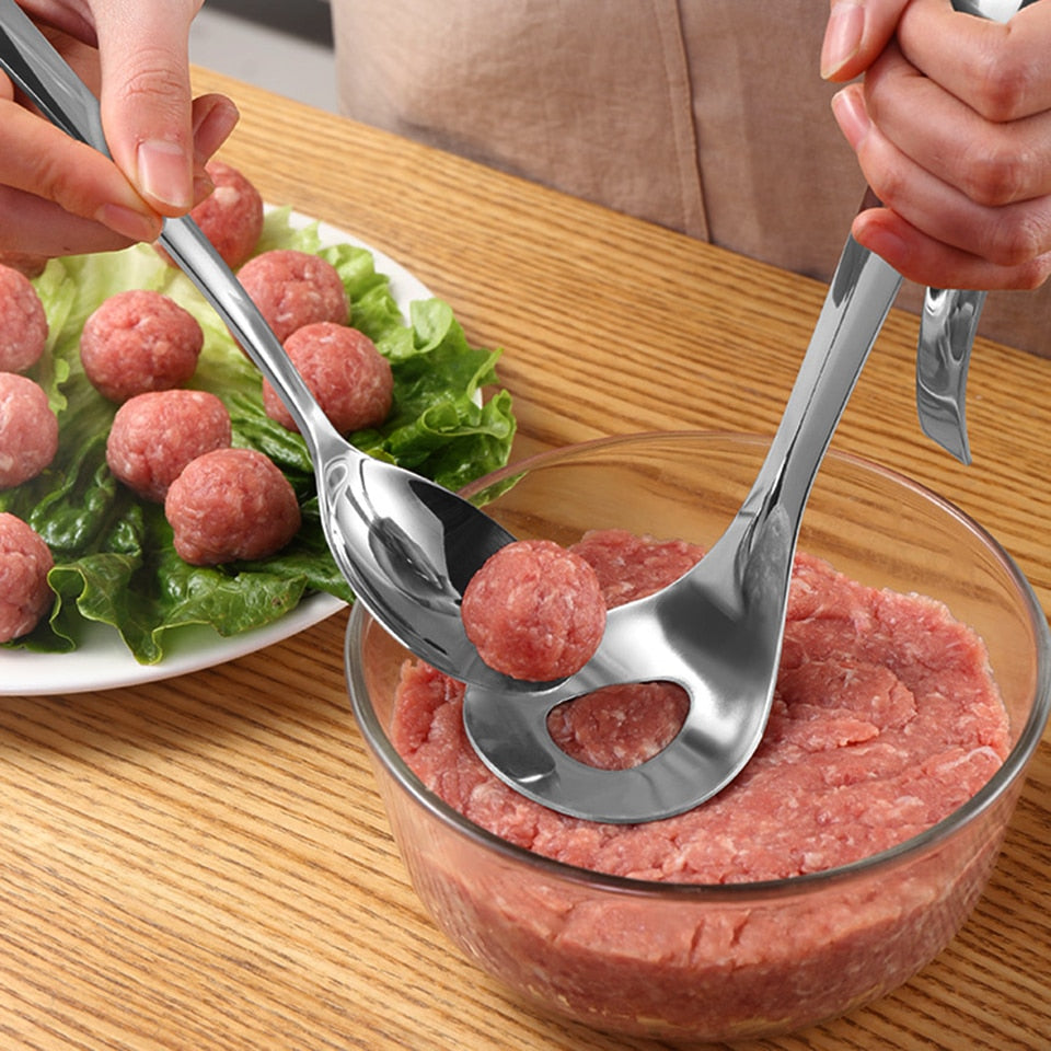 Meatball Clip Meatball Maker Spoon Stainless Steel Non-Stick Creative Meatball Maker Home Cooking Tools Kitchen Accessories Gadgets Durable and Convenient
