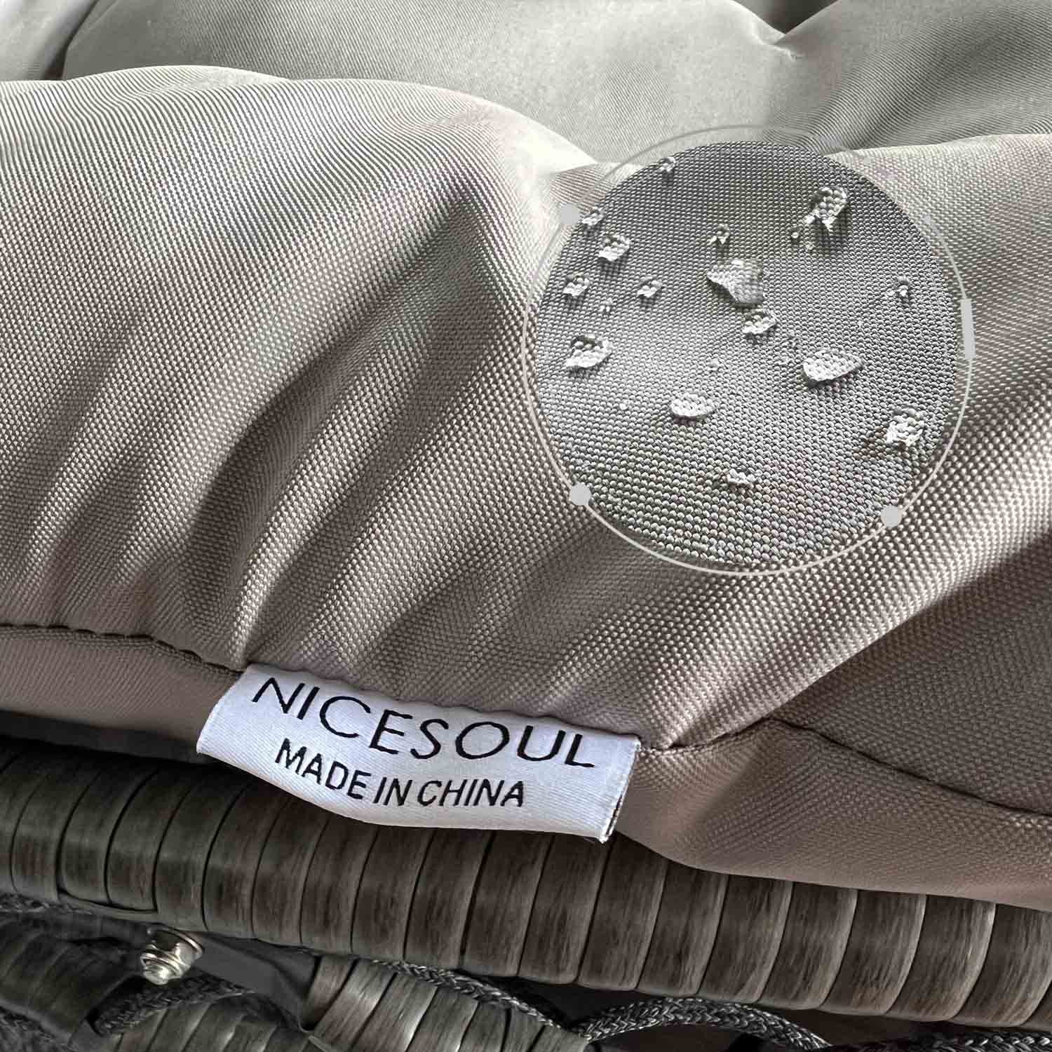 NICESOUL® Indoor Outdoor Patio Wicker Hanging Chair Swing Egg Basket Chairs with Stand UV Resistant Cushions 350lbs Capaticy for Patio Backyard Balcony Xmas Gift