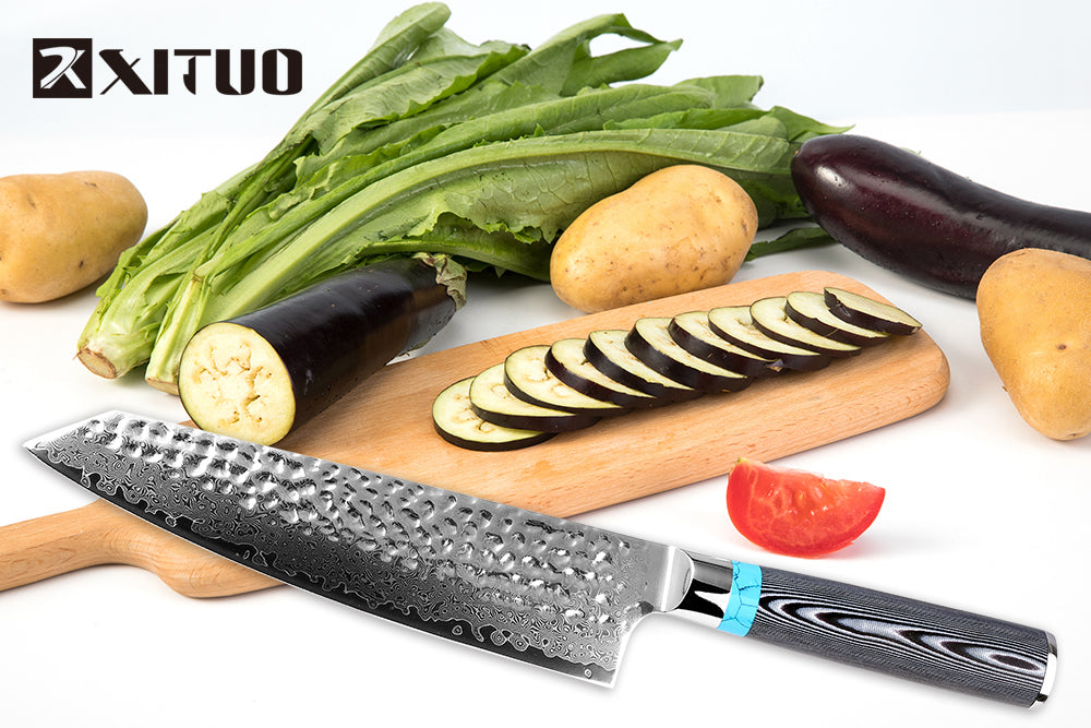 8 Inch Chef Knife High Quality Damascus VG10 Blade Professional Japanese Kitchen Knife Cleaver Kiritsuke with Knife Cover