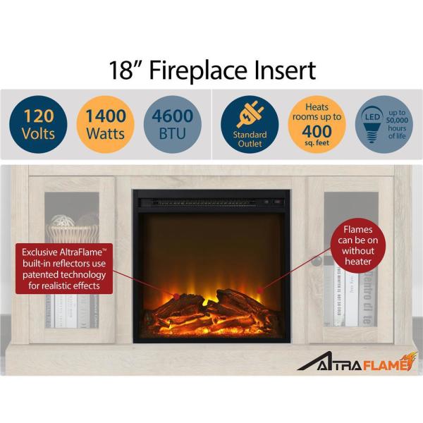 Domingo 47.6 In. Electric Fireplace TV Stand in Dove Gray