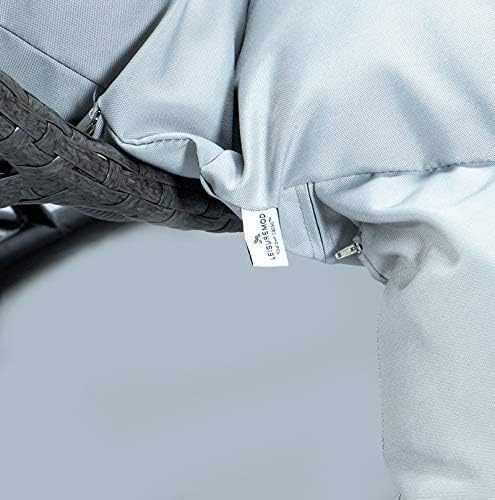 LeisureMod 2 Person Hanging Double Swing Chair, X-Large Wicker Rattan Egg Chair with Stand and Cushion for Indoor Outdoor Patio Garden (Light Green)