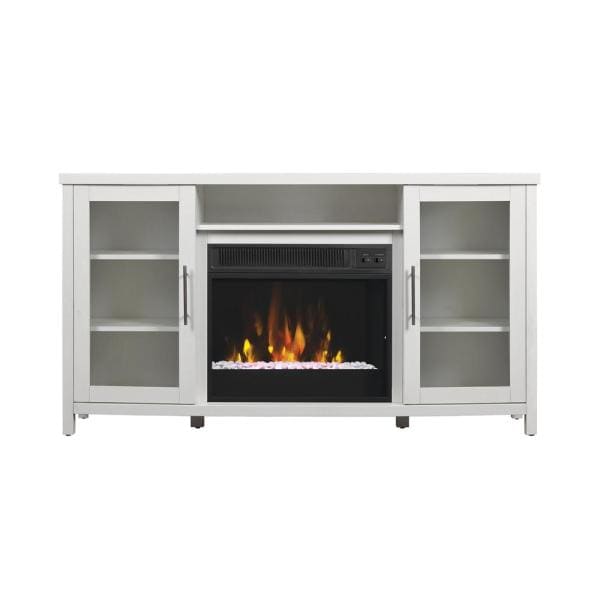 Rossville 54 in. Media Console Electric Fireplace TV Stand in White