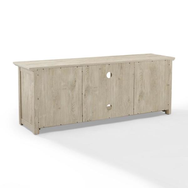 Camden Frosted Oak 58 in. Low Profile TV Stand with Fireplace Fits 60 in. with Cable Management