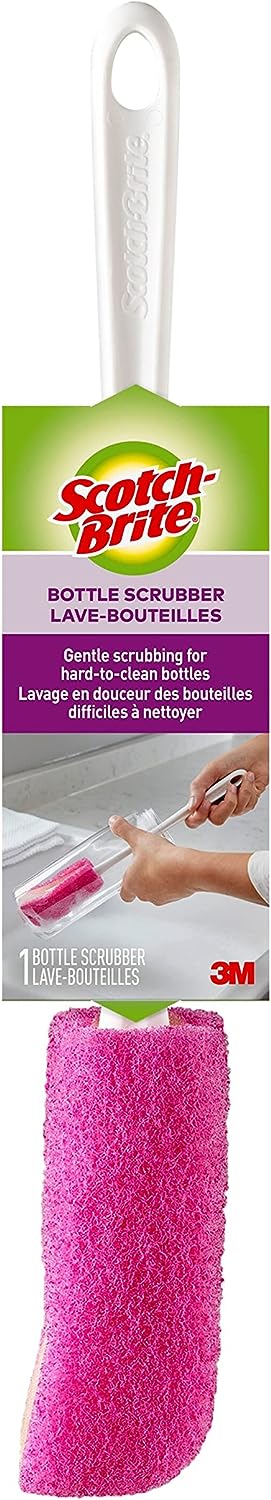 Scotch-Brite Kitchen Brush Kit - Glass and Water Bottle Brush & Advanced Soap Control Dishwand Brush - Scrub Brushes for Cleaning Kitchen and Washing Dishes