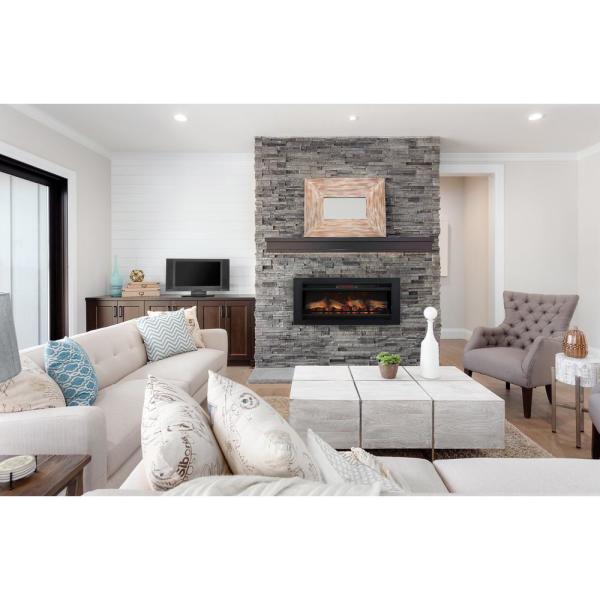 42 in. Ventless Infrared Electric Fireplace Insert with Safer Plug