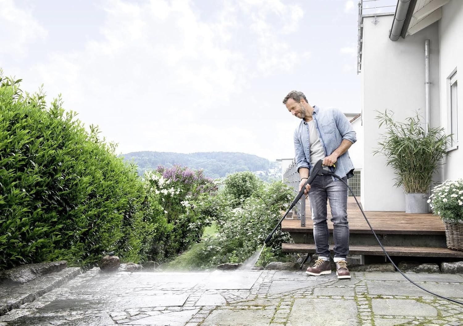 Nettoyeur haute pression Karcher K 7 Premium Smart Control Flex Home - 180 bars - 600 L/h - connecté - tambour enrouleur - brosse terrasse