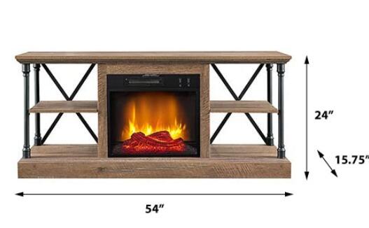 Sheffield Electric Fireplace TV Stand in Driftwood