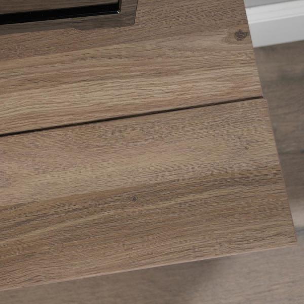 Barrister Lane 51 in. Salt Oak Particle Board TV Stand Fits TVs Up to 60 in. with Electric Fireplace