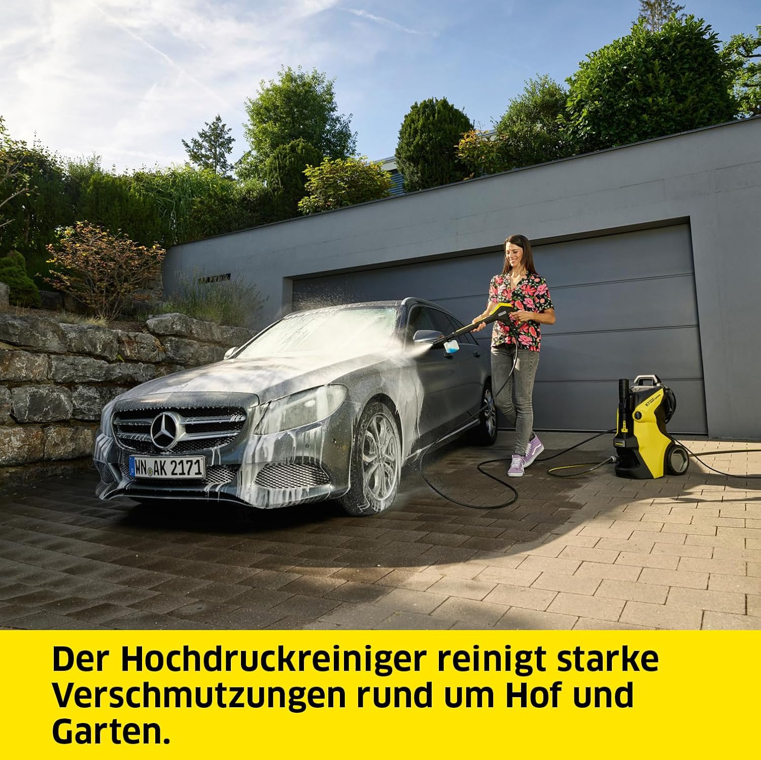 Nettoyeur haute pression Karcher K 7 Premium Smart Control Flex Home - 180 bars - 600 L/h - connecté - tambour enrouleur - brosse terrasse
