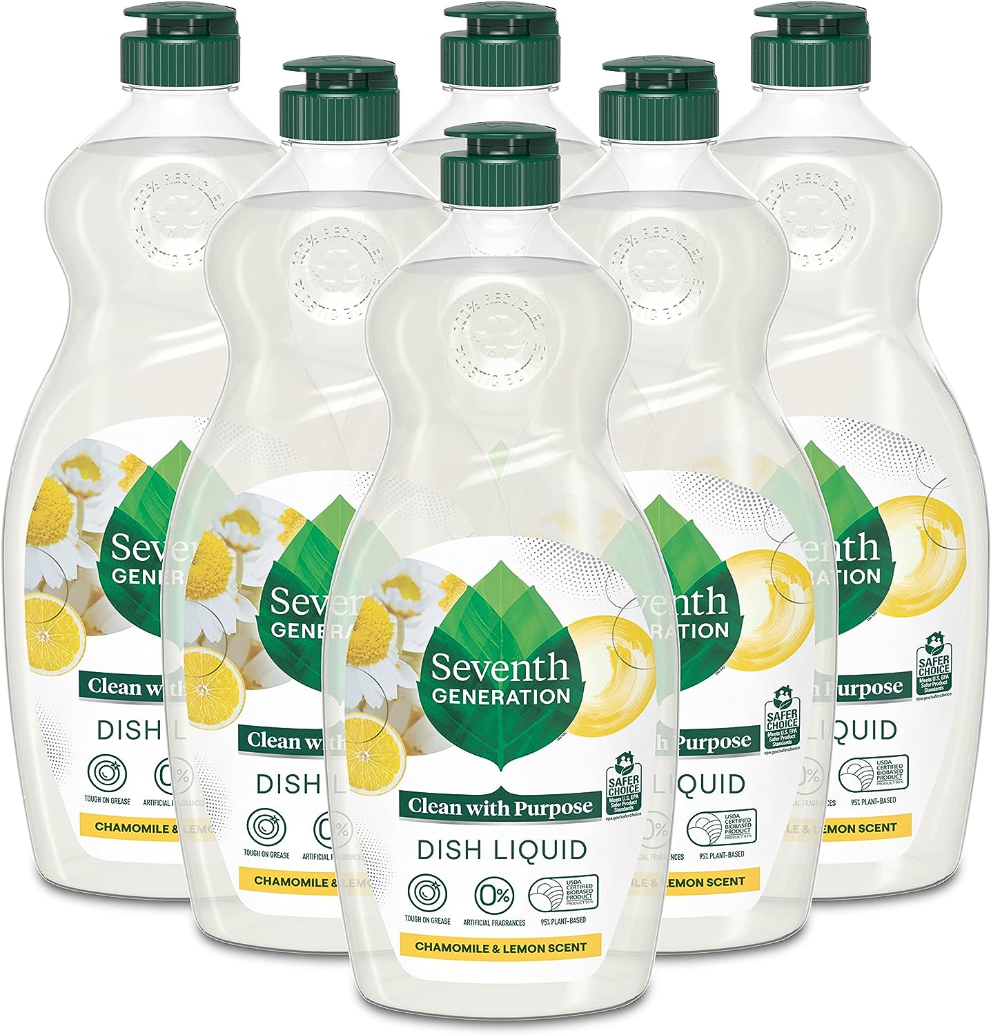 Seventh Generation Dish Soap Liquid, Fragrance Free, 19 oz, Pack of 6