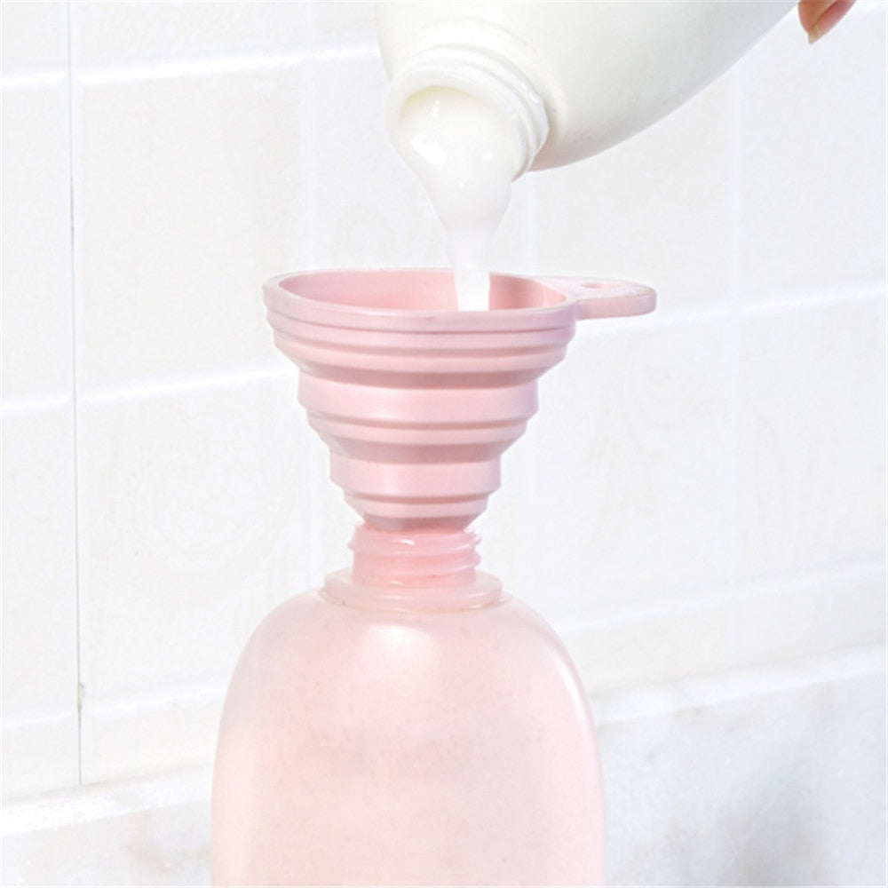 Kitchen Silicone Collapsible Funnels Folding Funnel Set Foldable Funnel for Filling Bottles, Liquid, Powder Transfer