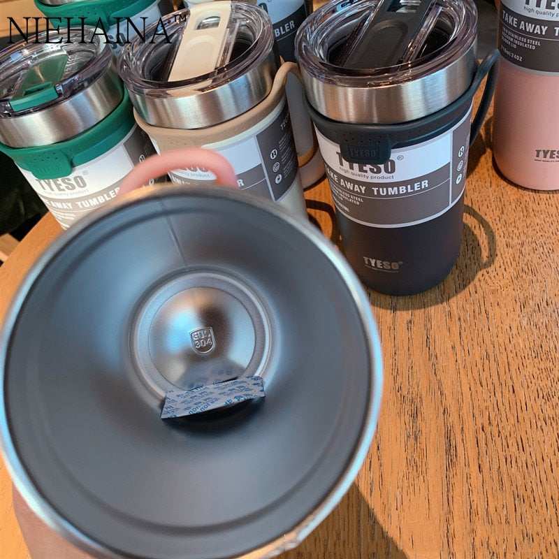 Double Stainless Steel Coffee Cup Leakproof Insulated Thermal Cup Car Portable Travel Coffee Mug