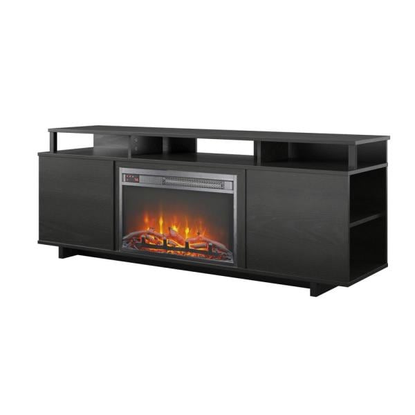 Scepter 59.41 in. Freestanding Electric Fireplace TV Stand in Black Oak Fits TV's upto 65 in.