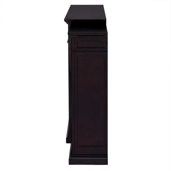 Overton 73 in. Electric Fireplace with Bookcases in Espresso