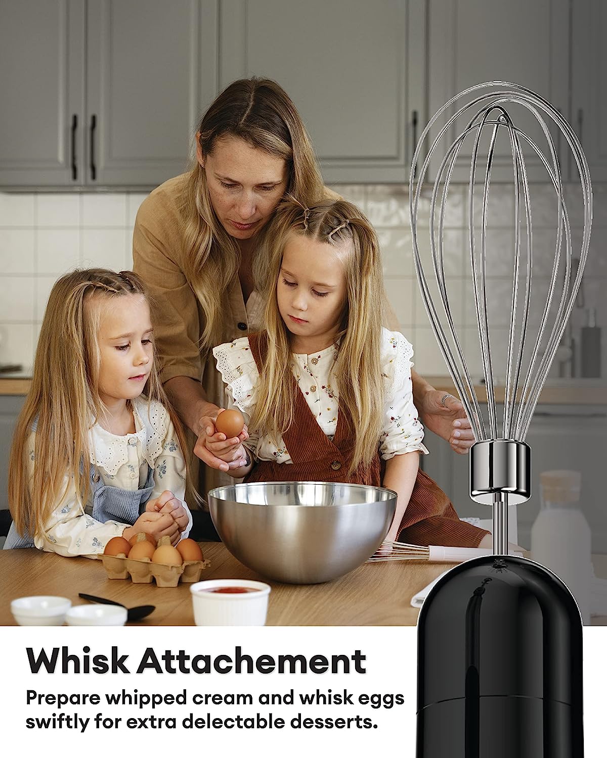 New 2024 Sofanci Immersion Electric Hand Held Stick Blender 3-in-1 Hand Blender 12-Speed with Turbo Mode 800W Full Copper Motor Titanium Stainless Steel Blades to Blend, Puree, Whisk & Froth