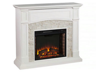 Seneca Electric Fireplace Media Cabinet in White