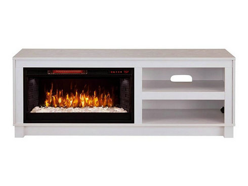 Bushwick Electric Fireplace TV Stand in White Oak- 1030FM-28-254