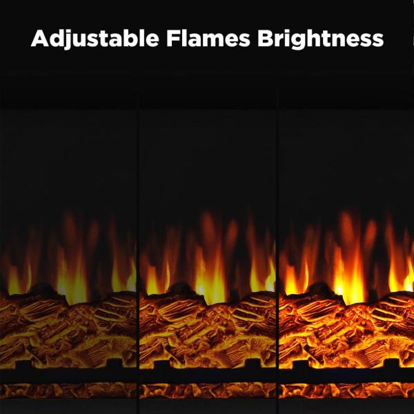 Fireside 48 in. Wooden Electric Fireplace TV Stand in Rustic Brown, with Sliding Barn Door, Entertainment Center