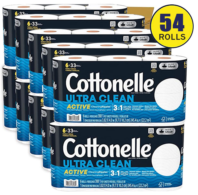Cottonelle Ultra Clean Toilet Paper 48 Family Mega Rolls