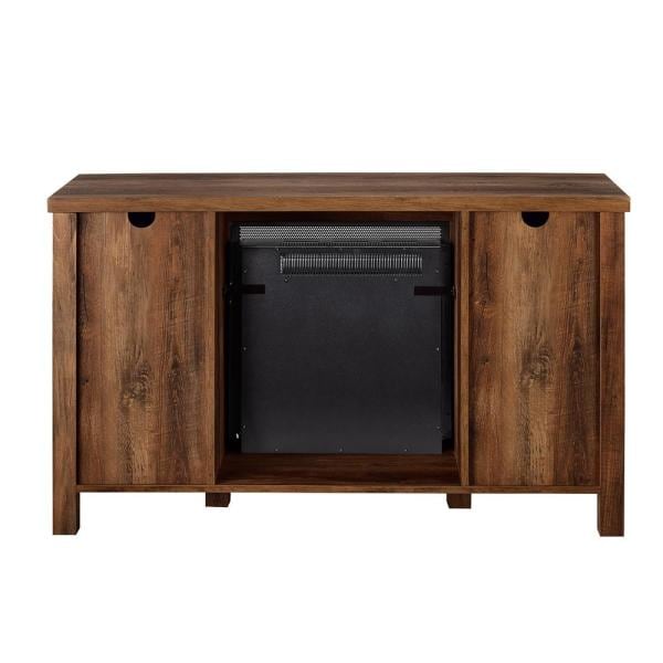 48 in. Rustic Oak Composite TV Stand 52 in. with Electric Fireplace