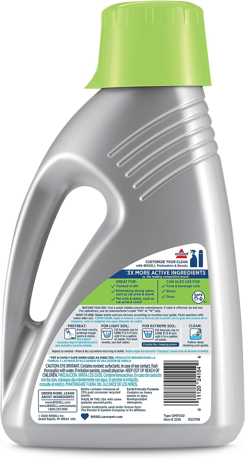 Bissell Professional Pet Urine Elimator with Oxy and Febreze Carpet Cleaner Shampoo 48 Ounce