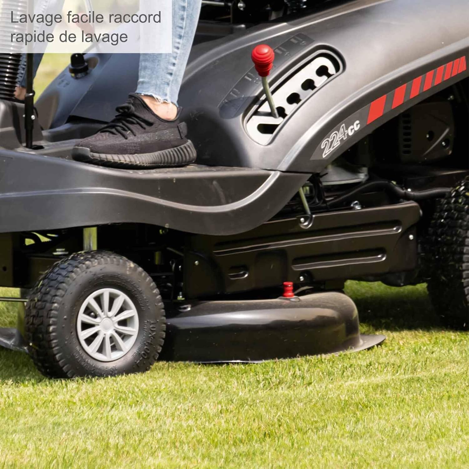 Scheppach Tondeuse à Gazon autoportée MR196-61 – Moteur à Essence 4 Temps 4,8 KW / 6,5 CV – Largeur de Coupe 61 cm – 5 Vitesses – Hauteur de Coupe réglable