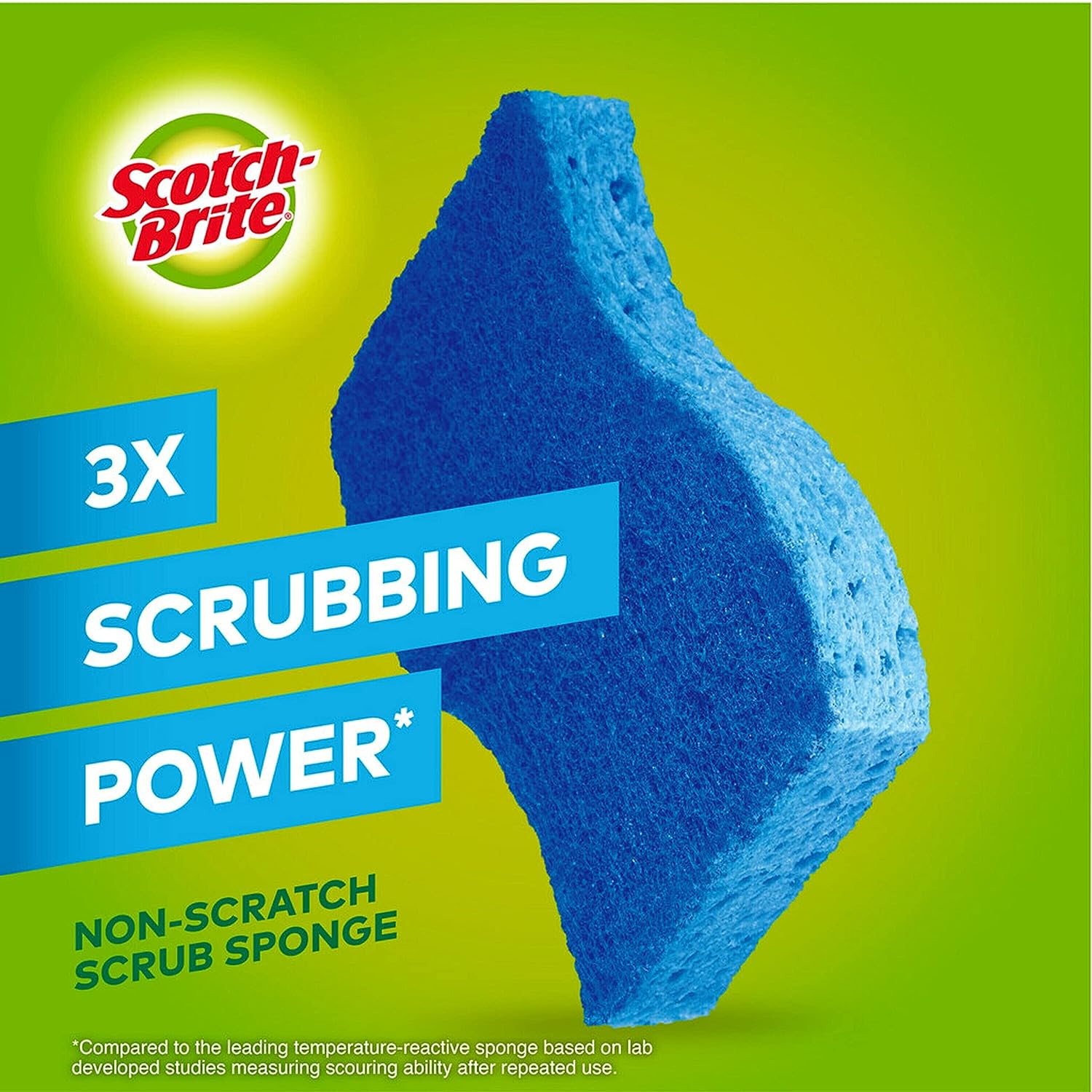 Scotch-Brite Zero Scratch Non-Scratch Scrub Sponges, Sponges for Cleaning Kitchen, Bathroom, and Household, Non-Scratch Sponges Safe for Non-Stick Cookware, 6 Scrubbing Sponges