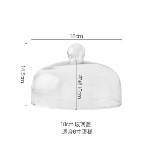 Wood Cake Stand with Glass Dome Revolving Cake Decorating Stand Dessert Display