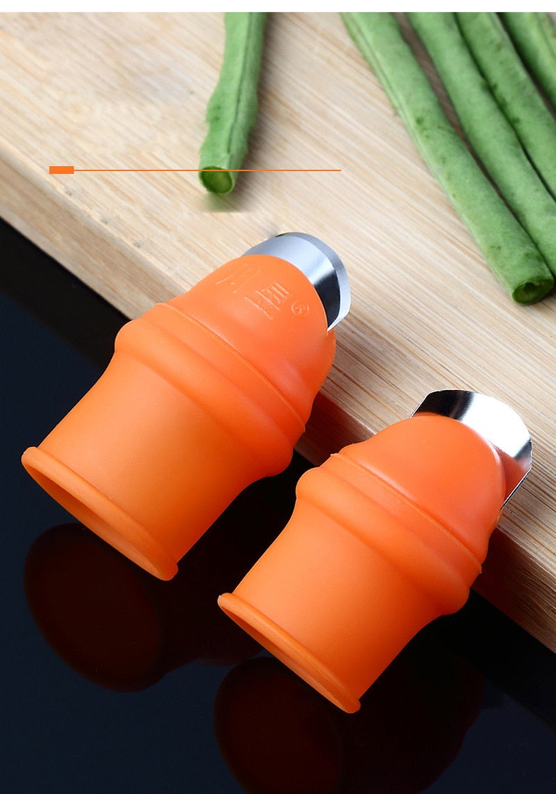 1 Set Silicone Finger Protector with Blade for Fruits Vegetable Thumb Knife Finger Guard Kitchen Gadgets Kitchen Accessories