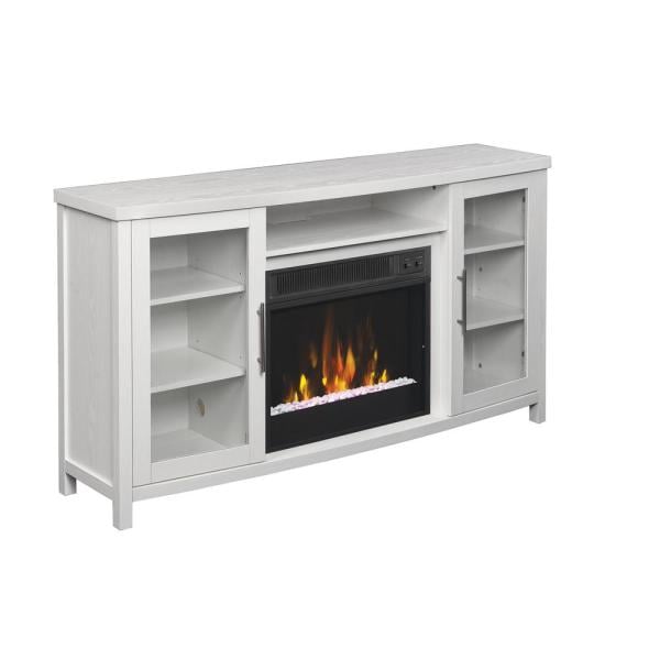 Rossville 54 in. Media Console Electric Fireplace TV Stand in White