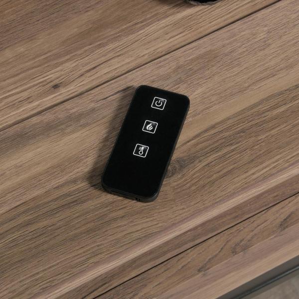 Barrister Lane 51 in. Salt Oak Particle Board TV Stand Fits TVs Up to 60 in. with Electric Fireplace