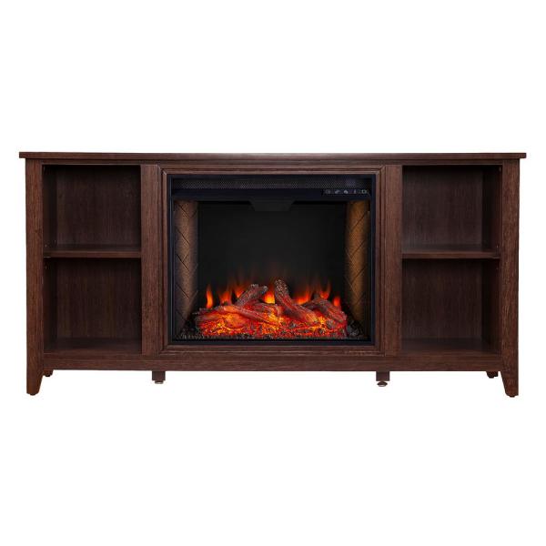 Colton Alexa Enabled 55.5 in. Electric Smart Fireplace in Espresso