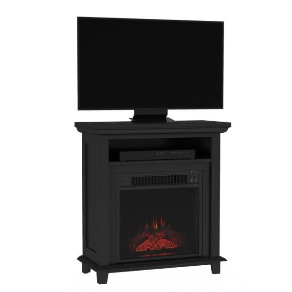 32 in. Freestanding Electric Fireplace TV Stand in Black