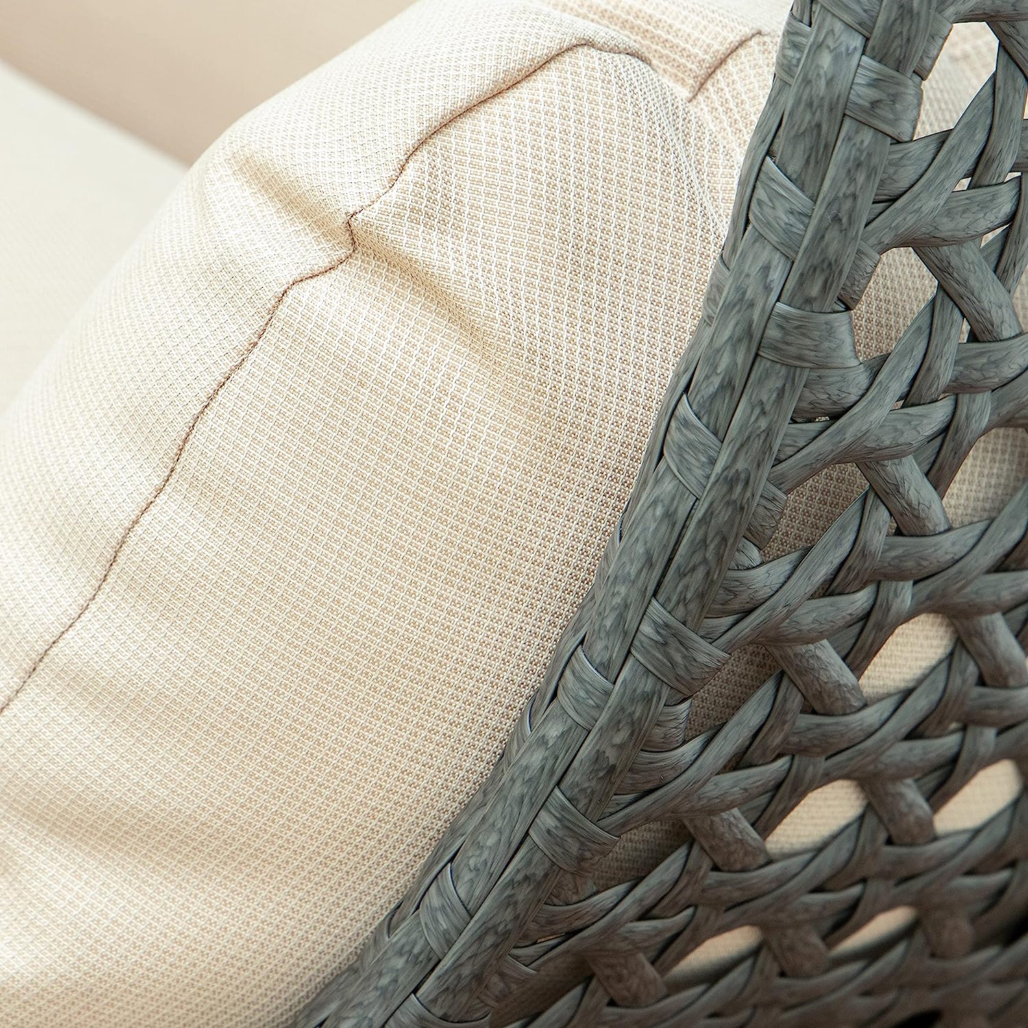 LeisureMod 2 Person Hanging Double Swing Chair, X-Large Wicker Rattan Egg Chair with Stand and Cushion for Indoor Outdoor Patio Garden (Light Green)